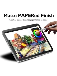 Yezodawee 2024新款纸质触感屏幕保护膜，适用于iPad Mini 7/4/5/6、iPad 10/11、iPad Pro 11/13，是馈赠亲友的理想之选，哑光质感，防眩光，防水，防震，防刮擦，防指纹，全覆盖。 - 2個 - 查看 3