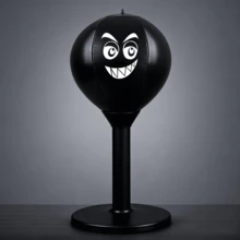 1个重型桌面拳击沙袋，带吸盘底座和充气拳击球，反应训练球，适合办公桌或健身房锻炼，耐用充气拳击沙袋，趣味同事礼物（无需螺丝）