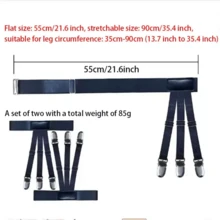 2pcs/Set Adjustable Men's Shirt Stays With Non-Slip Locking Clamps - Keep Your Shirt Tucked In All Day! Men's Shirt Garters Adjustable Elastic Leg Suspenders Shirt Holders Straps Belt Crease-Resistance Non-Slip Locking Clamps Black - Multicolor - View 5