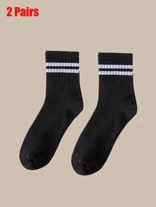 2/5 Pairs Women Slim Striped Mid-Calf Socks - Beige And Brown Striped Pattern, Suitable For Autumn/Winter, Machine Washable, Suitable For Casual And Formal Wear, Cute Socks, Casual Outfit, Fashionable Socks, Comfortable Style, Fashion Enthusiasts, Daily Socks, Fashionable Socks, Durable Material, Fashionable Women, Thick Socks, Fashion Buyers, Formal Wear, Fashionable Stripes, Outdoor Enthusiasts, Striped Pattern, Couple Socks