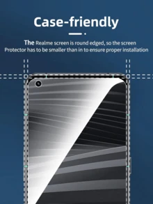 3 sztuki ultraprzezroczystej folii ochronnej na ekran ze szkła hartowanego do Realme, obsługuje odblokowywanie odciskiem palca, wysoka przezroczystość, ochrona przed odciskami palców i wybuchem, brak pęcherzyków powietrza, twarde opakowanie o grubości 1,5 cm, w pełni przezroczyste, o wysokiej rozdzielczości – ochrona 5 w 1, akcesoria do telefonu komórkowego, niezbędne do ochrony ekranu, pasujące do Daily Shield, biura i domu. Daily Shield Office, ochraniacz ekranu telefonu domowego, akcesoria do telefonu, wodoodporny, odporny na wstrząsy, odporny na upadki i zarysowania.