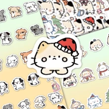 70pcs Collection Of Cute Cat And Dog Stick Figures, Self-Adhesive, Reusable, Irregular Shapes, Suitable For Scrapbooks, Laptops, Cars, Water Bottles, Mobile Phones - Mixed Colors, Compatible With Plastic Surfaces, Perfect Gift - Multicolor - View 9