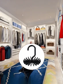 20-Slot Rotating Tie Rack, Adjustable Plastic Tie Hooks, Men's Wardrobe Organizer, Belt & Scarf Holder, 360-Degree Rotating Tie Rack, Multi-Functional Wardrobe Organizer For Ties, Scarves, Belts And Bags, Space-Saving For Home And Travel, Fits Any Closet Space - Multicolor - View 9