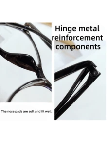 1副女士猫眼PC镜框无度数眼镜 - 黑色 - 查看 5