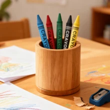 Juego de 6 lápices de colores, con pigmentos intensos y una fórmula de cera suave y fácil de aplicar. Ideal para los dibujos y manualidades de los niños. El estuche portátil con diseño multicolor ofrece una experiencia creativa divertida y sin esfuerzo. - 6 colores - Ver 5