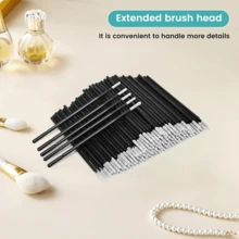 100支黑色一次性微型刷子和睫毛膏刷 - 用于睫毛嫁接、化妆和唇部微雕 - 黑色 - 查看 5