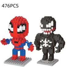这款可爱的积木套装包含死侍和格鲁特，适合STEM教育DIY，也可作为积木爱好者的桌面装饰和可动人偶玩具。是生日礼物、派对拍照道具、返校用品和卡通人物玩具的理想之选。 - 彩色 - 查看 8