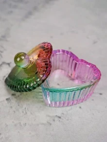 MAOMIA 1pc Colorful Heart-Shaped Crystal Color-Mixing Cup, Pen Washing Cup, Accessory Storage Cup And Nail Art Tools - Multicolor - View 8