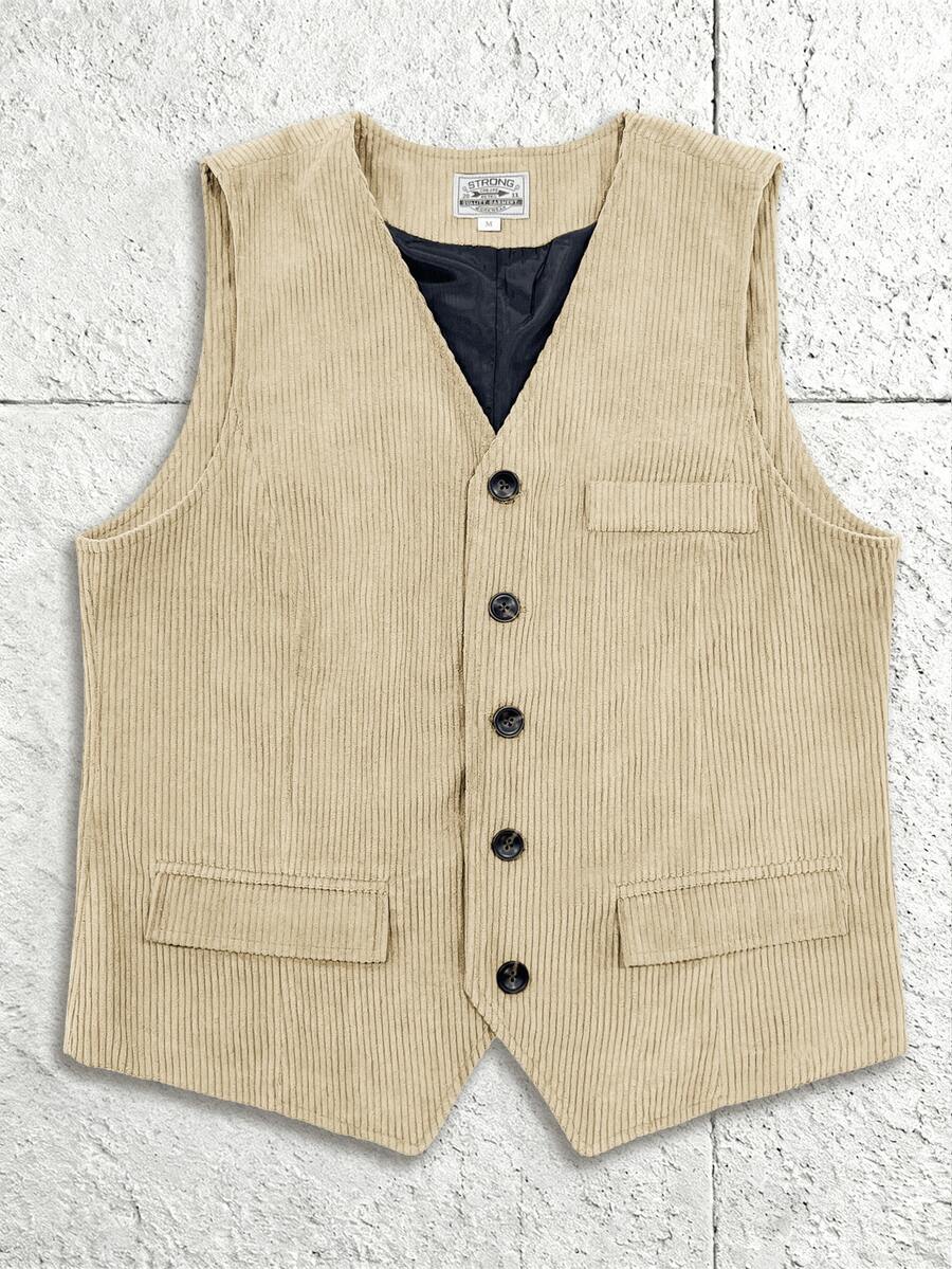 Áo ghi lê nam màu trơn, có túi giả, kiểu dáng tối giản, phù hợp cho công sở.