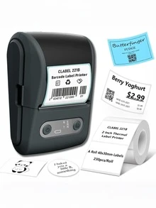 1pc Portable Mini Thermal Label Printer, Household Bluetooth Handheld Receipt Barcode Printer, Compatible With 12-57mm/0.47-2.24in Thermal Labels, Ink-Free Printing, Create Labels Anytime, Thoughtful Gift For Family And Friends On Christmas, Birthday, New Year - Multicolor - View 11