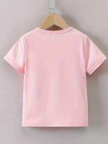 Girls' T-Shirt With Smiling Orange Flower, Size 5. - 淺粉色 - 查看 2
