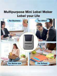 1pc Portable Mini Thermal Label Printer, Household Bluetooth Handheld Receipt Barcode Printer, Compatible With 12-57mm/0.47-2.24in Thermal Labels, Ink-Free Printing, Create Labels Anytime, Thoughtful Gift For Family And Friends On Christmas, Birthday, New Year - Multicolor - View 9