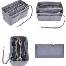 1pc Extra Large/Large/Medium/Small Multi-Functional High Capacity Felt Cloth Inner Lining Makeup Bag Felt Bag Removable Organizer Pouch Travel Accessories - Beige - View 9