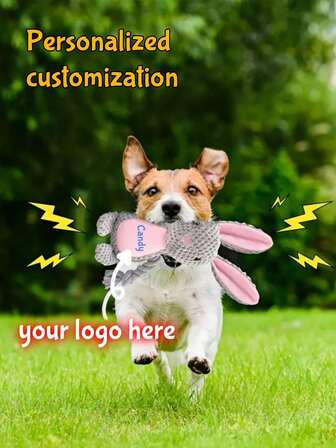 Anpassad tuggbar plyschkanindocka, mjuk plyschdocka för hemmet, hållbar, reptålig, exklusiv docka för husdjur, söt grå kanin, kan anpassas exklusivt namn, meningsfull present till födelsedag, fest, årsdag, utomhus, husdjursdocka, familjedocka, lämplig present till barndagen, alla hjärtans dag, jul, thanksgiving