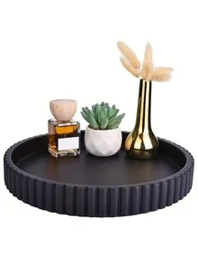 Round Decorative Tray, Suitable For Coffee Table Decor, Home Decor - Coffee Table Decor - Tabletop Decorative Tray - Dining Table Centerpiece Tray - Multicolor - View 1