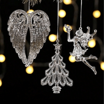 5 Pieces / 10 Pieces Of Transparent Acrylic Holiday Decorations, Suitable For Holiday Parties, Winter Home Decoration DIY Christmas Tree Decorations, And Holiday Celebration Activities. Glittering Christmas Decorations