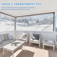 【防水篷布】1片装 高强度透明防水帆布 - PE户外覆盖物，带孔眼、绳索和绑带，防紫外线、防风、防雨雪 - 适用于庭院、泳池围栏、温室、露营、建筑工地 - 高清可视性，速干设计，加固边缘，抗撕裂面料，家居装修