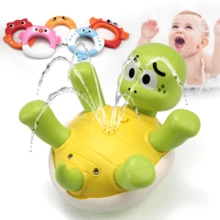 Turtle Bath Sprinkler Fountain Toy (18M+) - Rechargeable 5 Rings Pool/Bathtub Water Toy, Ideal Birthday/Christmas/Holiday /New Year /Halloween/ Easter Gift For Kids - Multicolor - View 3