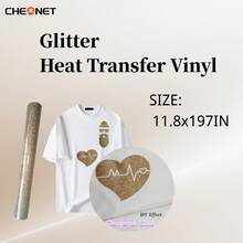 CHEONET 1 件 30cmx21cm/11.8*8.2 英寸闪光热转印乙烯基薄膜 DIY 定制服装 - 香檳色 - 查看 19