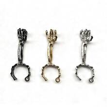 3pcs/1pc Hand Skeleton Design Cigarette Holder Stand, Skull Shaped Ring Finger Clip - Creative Cigarette Stand Clip, Adjustable Opening To Prevent Burns And Discoloration, Heat-Resistant And Grip Function - Multicolor - View 4