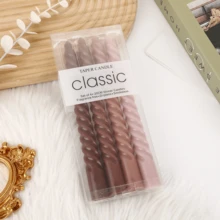 10-Inch Dripless Taper Candle Set (4pcs) - Cocoa Brown Taper Candles, Perfect For Spring - Smokeless, Odorless, Long Burning Time - Hand-Poured, Colorful Candle Holders - Chocolate Color - Multicolor - View 16