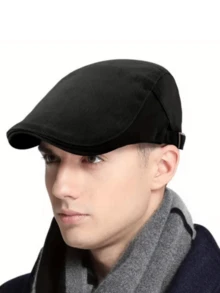 1pc Adjustable Strap Elegant Men's Beret Hat, Classic British Style, Suitable For Casual, Outdoor, Valentine's Day Gift, Ideal Choice For Friends