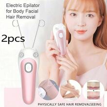 AXH 电动面部脱毛器，女士面部脱毛仪，脸颊眉毛脱毛器，DIY化妆美容工具 - 白色 - 查看 11