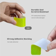 10pcs Baby Stroller Night Safety Reflective Stickers, Multi-Functional Car/Motorcycle Reflective Tape, Waterproof High Visibility Glow-In-The-Dark Safety Warning Decals - White - View 4