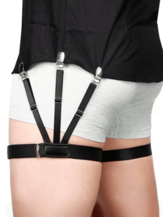 2pcs/Set Adjustable Men's Shirt Stays With Non-Slip Locking Clamps - Keep Your Shirt Tucked In All Day!