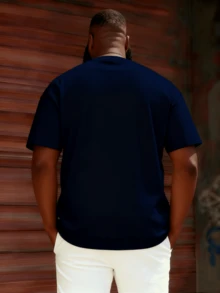 Sexy rote Lippen Buchstaben Muster Herren Große Größen Kurzarm T-Shirt, Lustiges Rock Blau Große Größen Kurzarm T-Shirt, Modischer Sport Kurzarm Top, Sommer - Verschiedenfarbig - Übersicht 6
