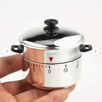 60-Minute Adjustable Mechanical Kitchen Timer - Retro Metal Design With Black Base And Transparent Cover, No Batteries Required, Perfect For Cooking, Countdown, And Home Or School Use, Durable And Versatile, Kitchen Accessory