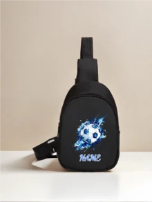 Customized Mini Chest Bag, Can Print Personalized Name Or Holiday Greetings. Create Your Own Exclusive Bag, Back To School Backpack, Crossbody Bag, Suitable For Daily School, Travel, Vacation And Other Occasions. Multi-Functional, Decorative, Letter Pattern, Fashionable, Soft, Modern, Colorful, Cute, Adorable, Casual, Customized, Personalized - Text 2 - View 34