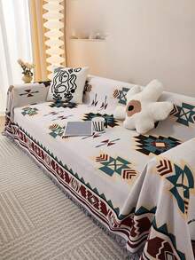 便携式加厚野餐垫 - 波西米亚风格，尼龙帆布材质，可机洗，防撕裂，鲜艳几何图案 - 适合户外野餐、徒步旅行、露营、海滩和室内装饰 - 可用作露营垫、沙发沙滩巾、帐篷垫、保暖毯、野餐垫、露营必备品、露营装备、家居装饰地毯 - 彩色 - 查看 6