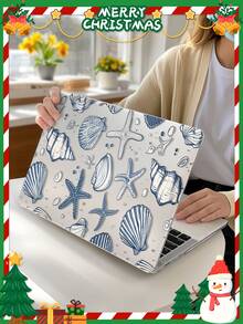 1 Piece, Ocean Conch Sea Star Printing Apple Laptop Protective Cover, Frosted Transparent Ultra-Thin Acrylic, Frosted Anti Fingerprint, All Inclusive Anti Drop, 3D Heat Dissipation Hole, Compatible With Air13 2025/Pro 16 M4/M3/M2, Preferred Protective Cover For Business And Office Use Christmas Gift, 2026 New Year Gift.