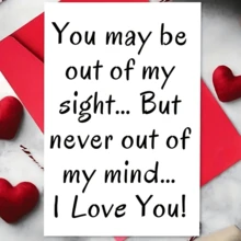 1pc Romantic Love Card Valentine's Day Greeting Card, High-Quality Paper, Universal Recipient, For Friends, Lovers, Family, Confessions & Special Occasions Birthday Card Festival Card You May Be Out Of My Sight - Multicolor - View 8