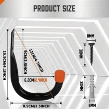 2个自行车铁钩，需要用螺丝固定，适合安装在棚屋等户外场所。