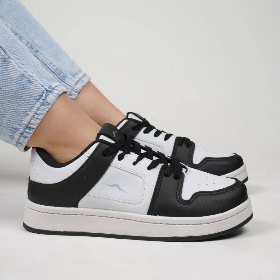 Men's Casual White Sneakers, Comfortable, Lightweight Sole, Modern Style, Unmissable Promotion, Casual, Outdoor, Vacation - Panda - 查看 1