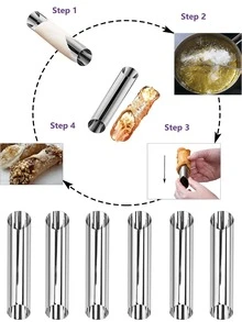 9/11/15/20件奶油角模具，不锈钢丹麦酥皮螺旋面包模具，DIY蛋糕烘焙模具适用于家庭厨房户外野餐
