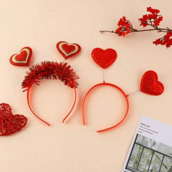 1pc Unisex Valentine's Day Red Heart Headband