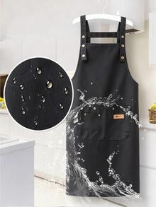 可调节围裙 - 男女通用，帆布/厚帆布材质，厚实耐用，肩带可调节，多个口袋，透气四季皆宜 - 适用于绘画、陶艺、园艺、烹饪和餐饮工作 - 厨师围裙、家用厨房围裙、餐厅工作围裙、时尚围裙、耐磨围裙、女士围裙、男士围裙、园艺围裙、绘画围裙、美甲沙龙围裙。