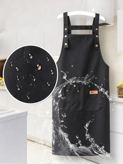 可调节围裙 - 男女通用，帆布/厚帆布材质，厚实耐用，肩带可调节，多个口袋，透气四季皆宜 - 适用于绘画、陶艺、园艺、烹饪和餐饮工作 - 厨师围裙、家用厨房围裙、餐厅工作围裙、时尚围裙、耐磨围裙、女士围裙、男士围裙、园艺围裙、绘画围裙、美甲沙龙围裙。