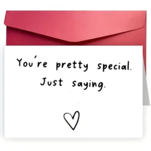 1pc Heartfelt Heart-Shaped Friendship Card Valentine's Day Card Birthday Card - "You're Pretty Special Just Saying" Inspirational Quote, Perfect Gift For Easter, Mother'S Day, Valentine's, Anniversaries, Graduation - Thoughtful Friendship Card No Power Needed, Playful Design - Multicolor - View 4