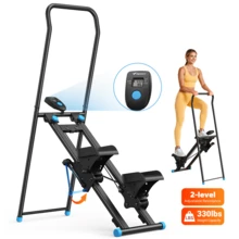 MERACH Stair Stepper For Home Gym Exercise, Compact Foldable Stair Master For Daily Cardio Workout, Stair Climber With 2 Level Resistance, Adjustable Pedals - Black - View 2