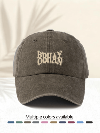 1pc BOBHAYN Letter Print Washed Baseball Cap, Suitable For Daily Life And Commuting, Unisex Fashion Essential, Minimalist Stylish Casual Versatile