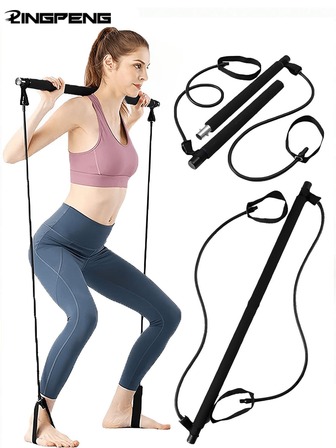Pilates Bar Kit, Portable Resistance Band And Toning Bar Yoga Pilates Equipment Exercise Stick