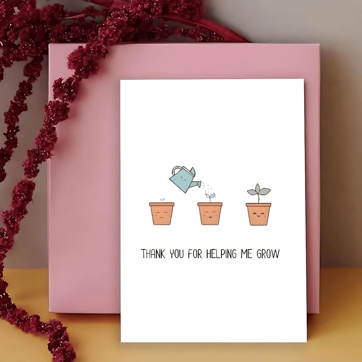 1pc Funny Thank You Card With Flowerpot Design For Helping Me Grow Creative Cards Back To School Card, Greeting Cards, Graduation Cards, Mother's Birthday Gifts, Teacher's Day Gifts, Thank You Teachers, Thank You Cards, Small Business Supplies, Thank You Cards, Cards, Whimsical Items, Gift Cards - Multicolor - View 1