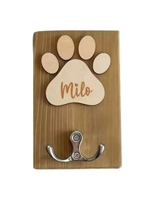 Personalized Wooden Dog Leash Hanger, Dog Leash Storage Rack, Handmade Dog Tag, Dog Leash Holder, Wooden Sign, Holiday Calendar