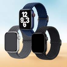 3pcs 20mm/22mm Quick Release Watch Bands, Compatible With Samsung Galaxy Watch 7/4/5/6 40mm/44mm/6 Classic 43mm/47mm/Active 2/Gear S3 Classic; 18/20/22mm Elastic Nylon Watch Straps For HW Watch GT5 41mm/46mm/GT2/GT 3 42mm/46mm/HW GT5 Pro - Woven In Deep Blue, Gray, and Black - View 12