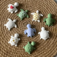 1 pieza Molde de silicona con forma de tortuga corazón - Perfecto para cemento, yeso y arcilla, ideal para decoración del hogar o regalos, manualidades hechas a mano, suministros de artesanía, decoración de tortugas - Multicolor - Ver 3