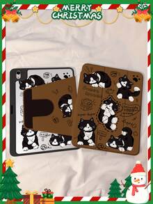 1 Pieza, Funda para iPad 10th/11th/Pro 11 2025 con impresión de dibujos animados a doble cara y efecto peek-a-boo, cubierta trasera de acrílico transparente, modelo nuevo 2026, despertar/suspender automático, soporte de varios ángulos con ranura para lápiz, esencial para oficina y estudio, funda protectora no magnética, regalo de Navidad. - Multicolor - Ver 10